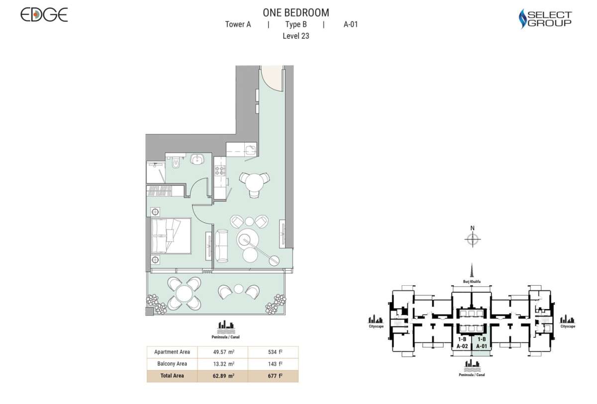 Type B, Level 23, A-01 - The Edge Tower 1